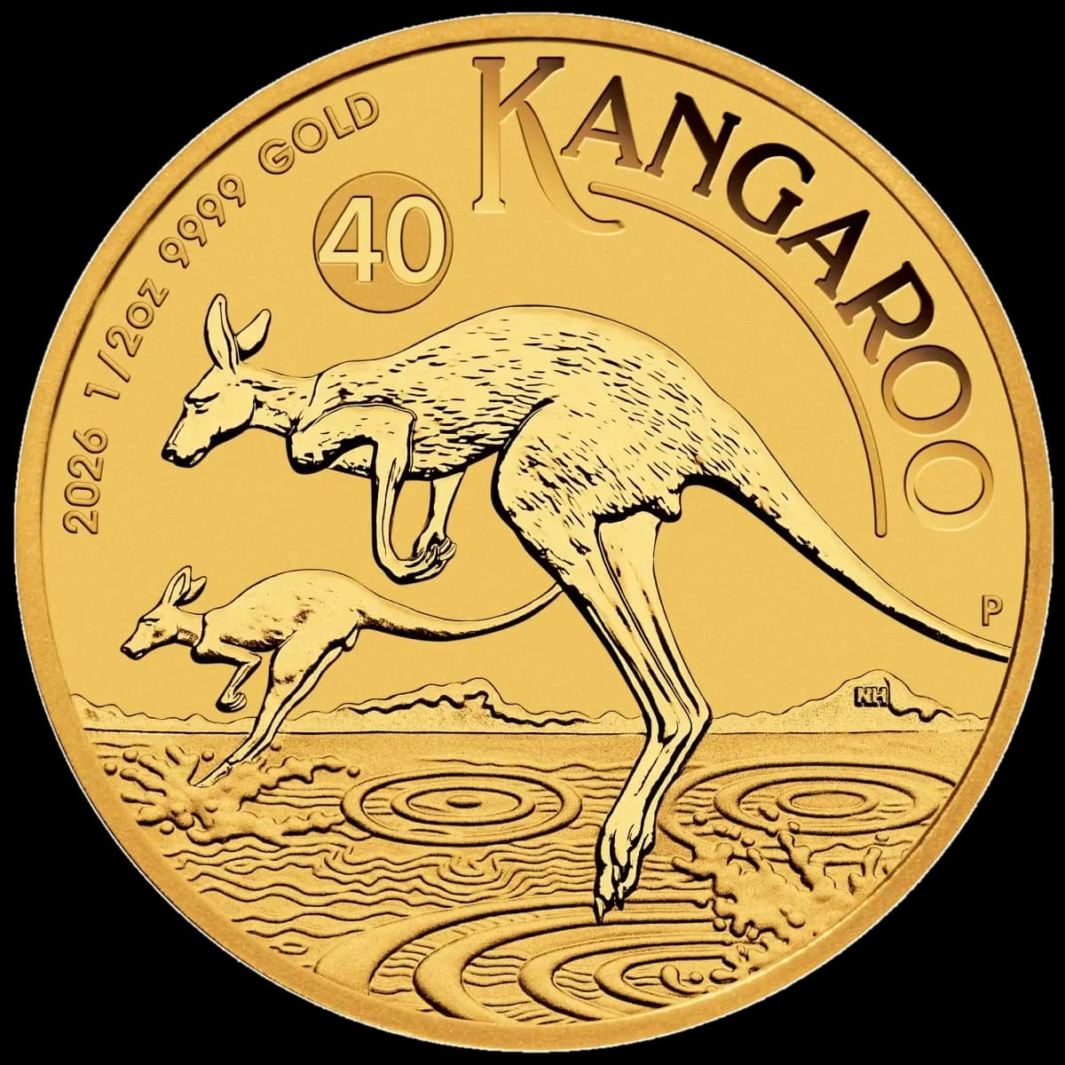 1/2 oz Australian Kangaroo Gold Coin | 2026 — reverse