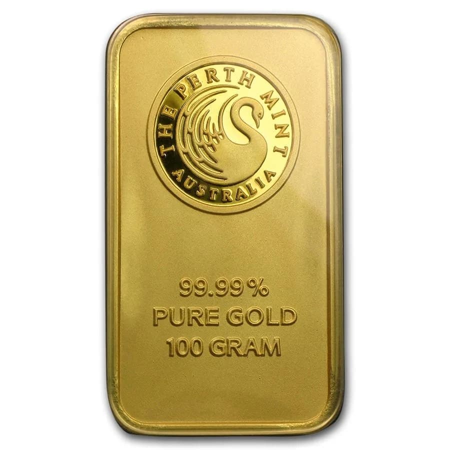 100g سبيكة ذهبية Perth Mint — الوجه الخلفي