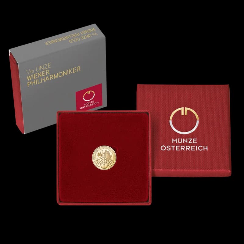 1/10 oz عملة ذهبية Vienna Philharmonic | 2026 — التغليف