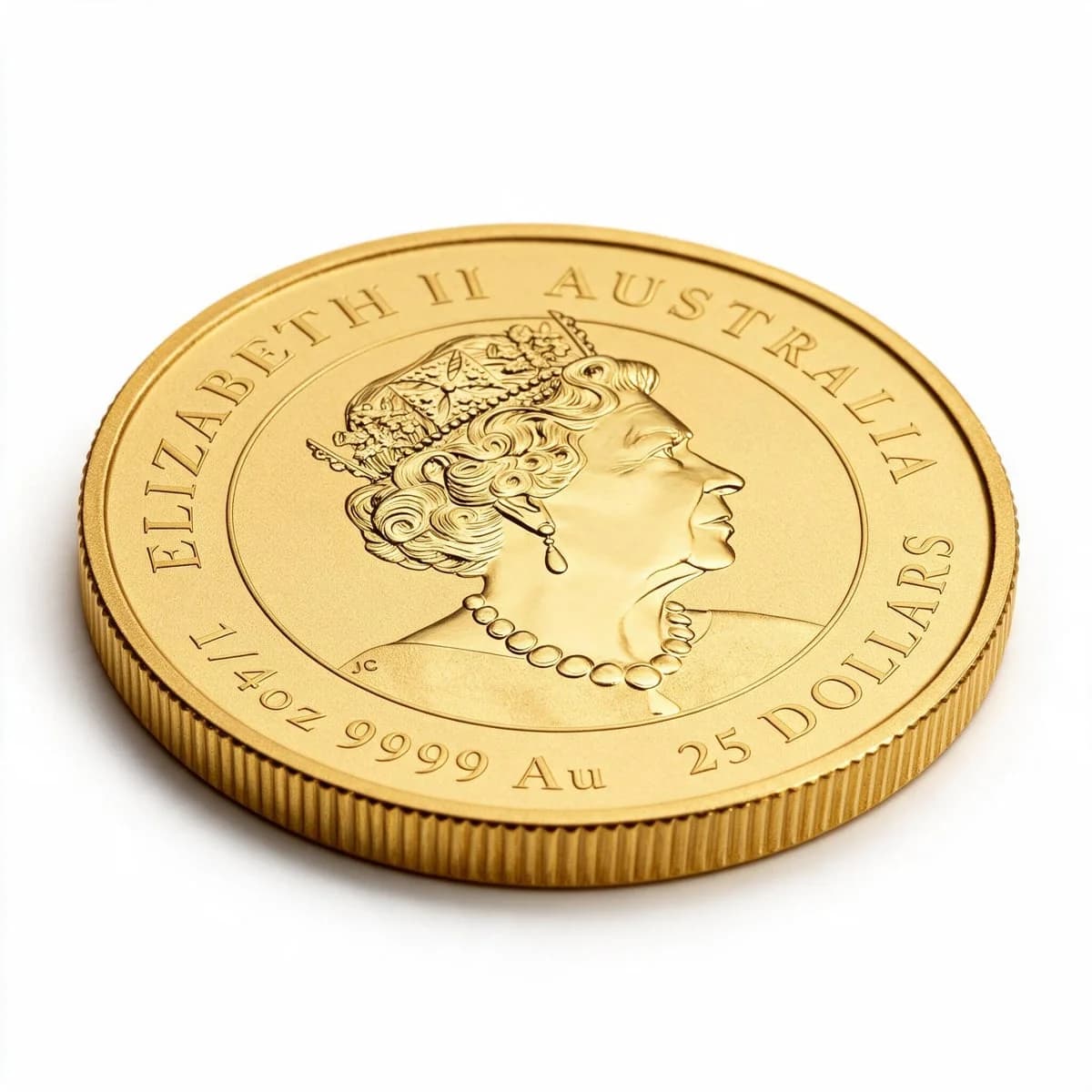 1/4 oz Золотая монета Lunar III Year of the Rabbit | 2023 — аверс и гурт