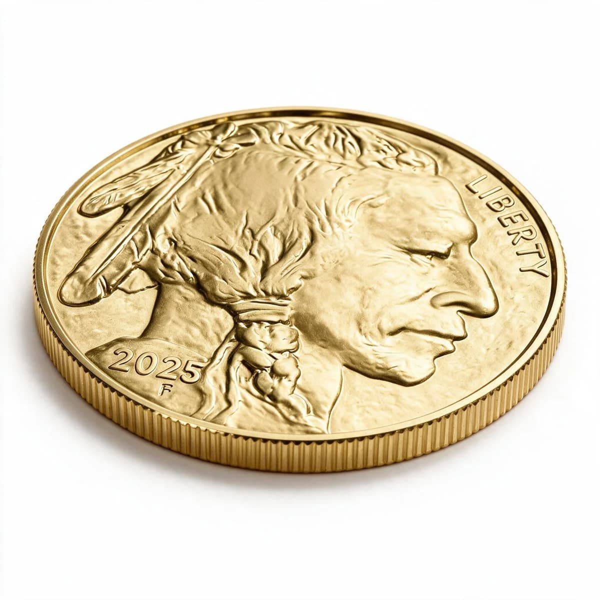 1 oz عملة ذهبية بوفالو أمريكي | 2025 — الوجه الأمامي والحافة
