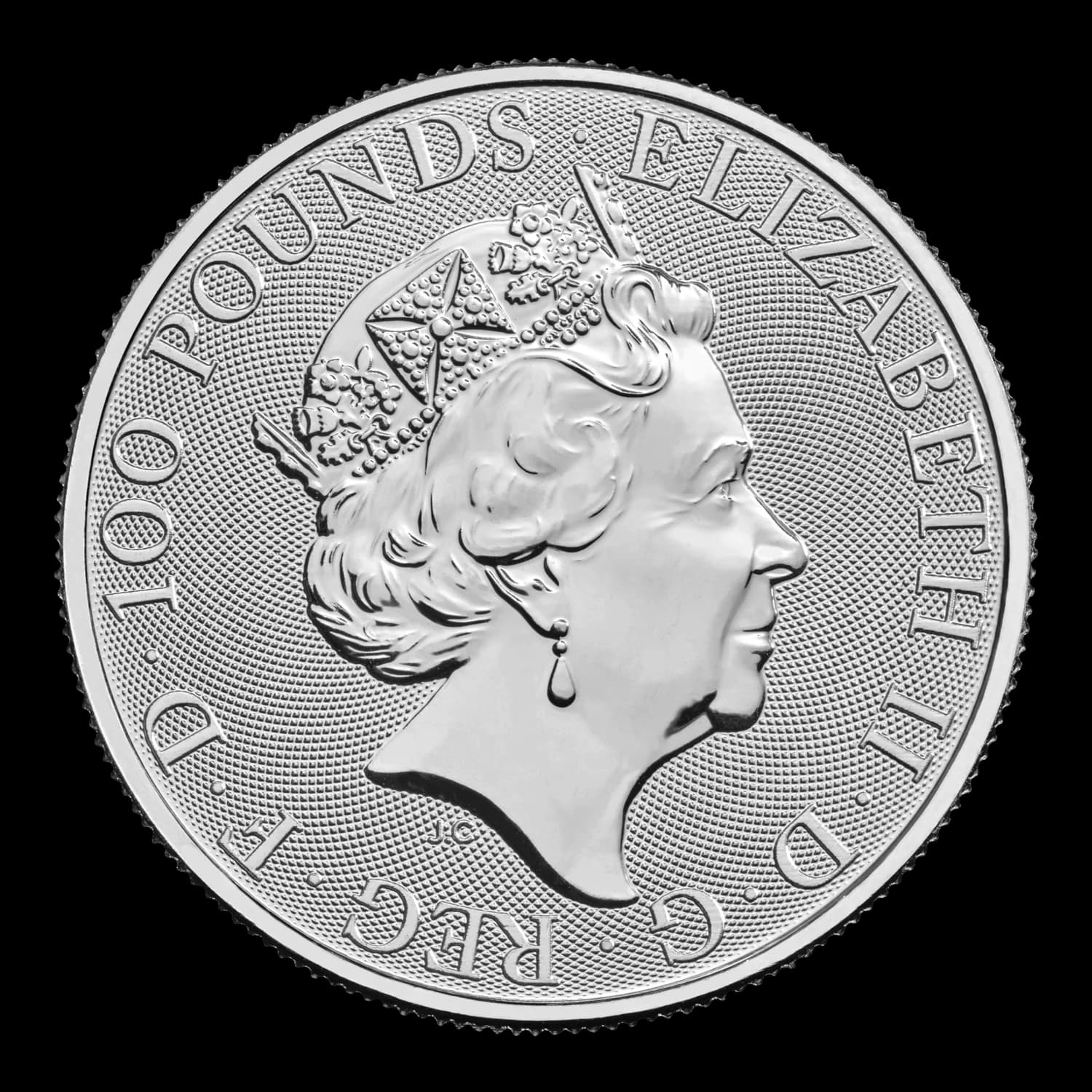 1 oz عملة بلاتينية Royal Tudor Beasts White Yale of Beaufort | 2023 — الوجه الأمامي