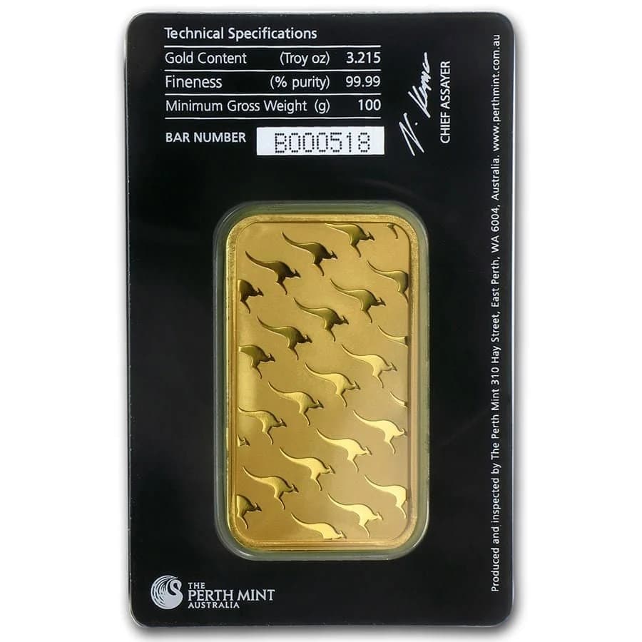 100g سبيكة ذهبية Perth Mint — الوجه الأمامي