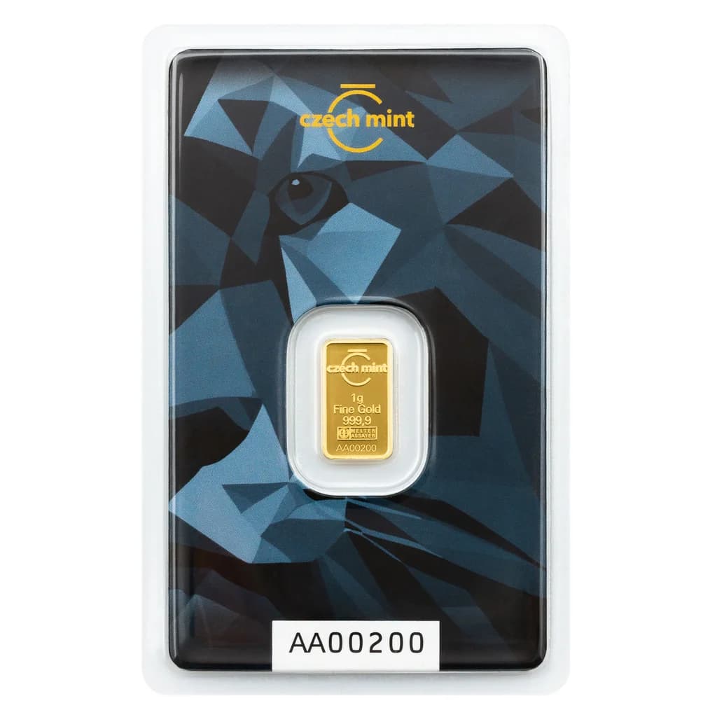 1g سبيكة ذهبية Czech Mint Czech Lion — الوجه الخلفي