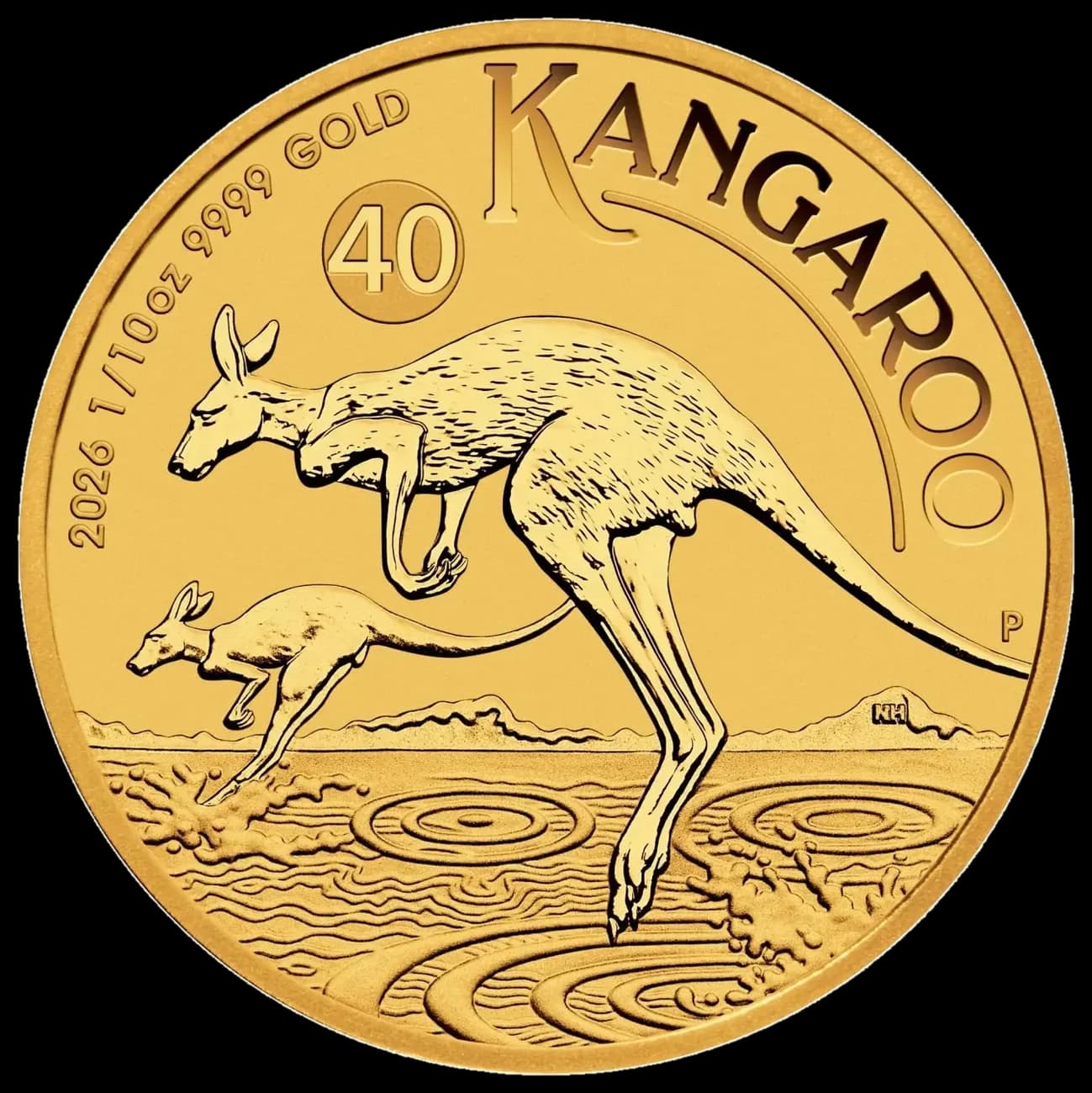 1/10 oz Austraalia Kangaroo kuldmünt | 2026 — reverse