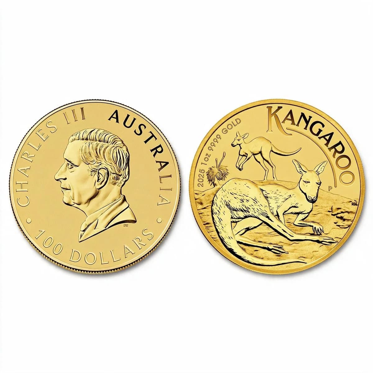1 oz Austraalia Kangaroo kuldmünt | 2025 — both sides