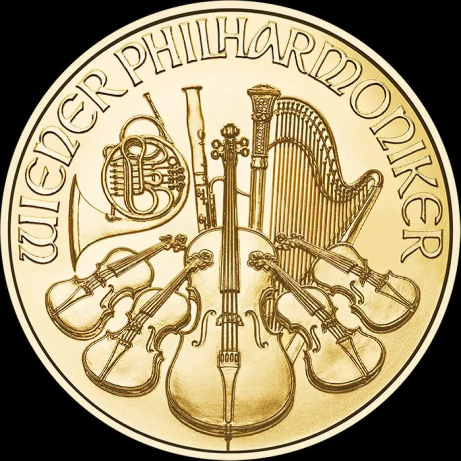 1/10 oz Vienna Philharmonic kuldmünt | 2026 — reverse
