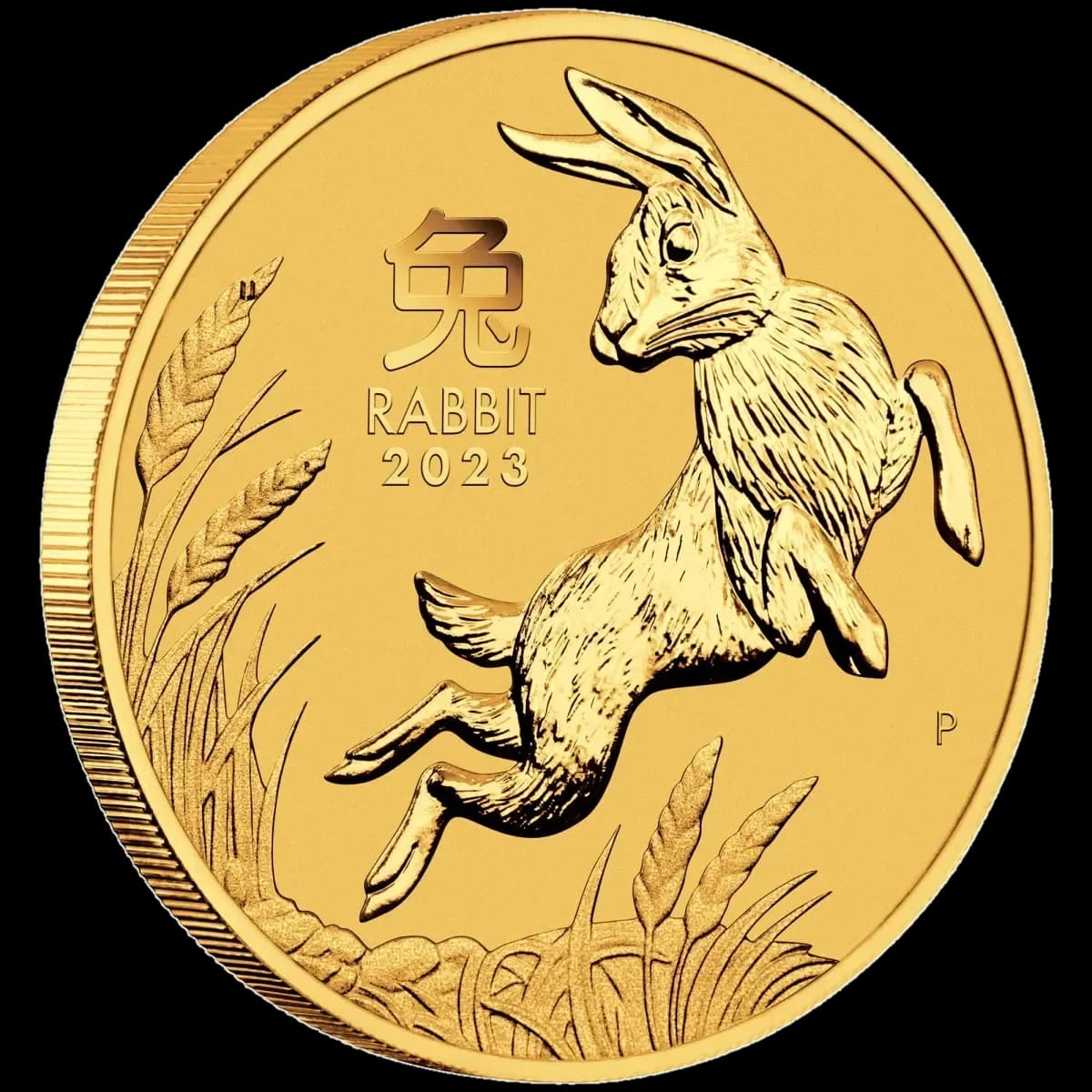 1/4 oz Lunar III Year of the Rabbit Gold Coin | 2023 — reverse and edge