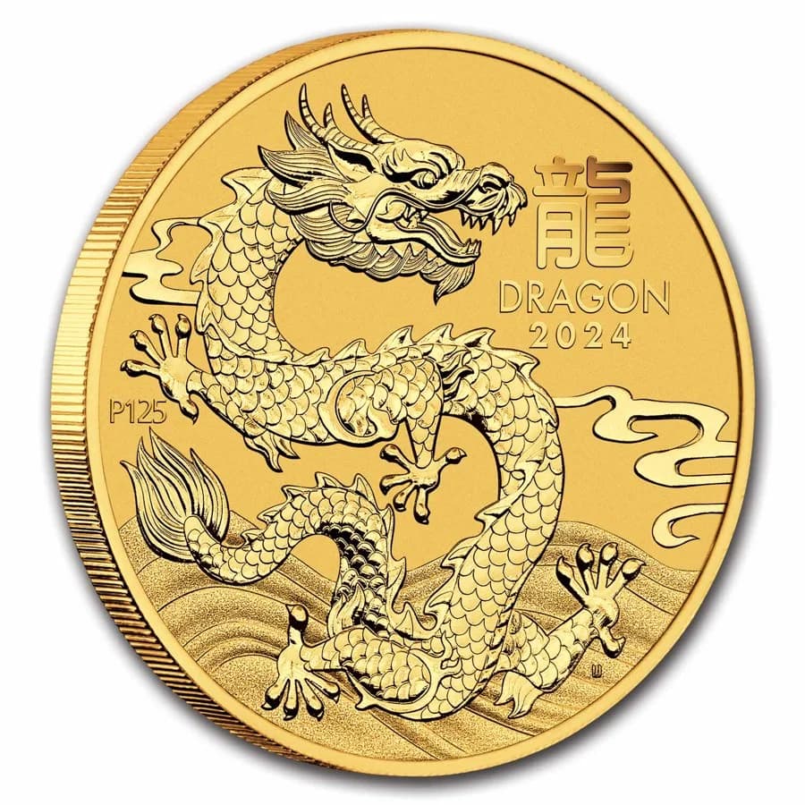 1/4 oz Lunar III Year of the Dragon Gold Coin | 2024 — reverse