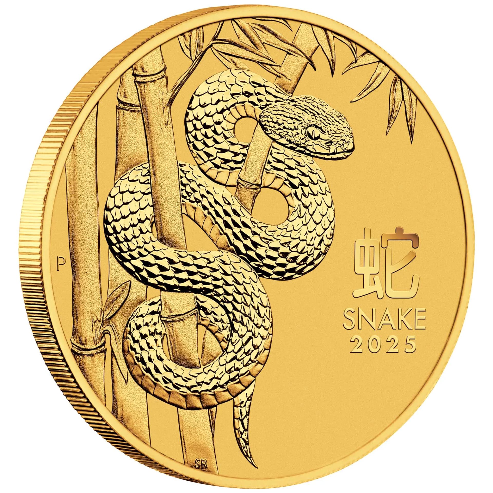 1/4 oz Lunar III Year of the Snake Gold Coin | 2025 — reverse and edge
