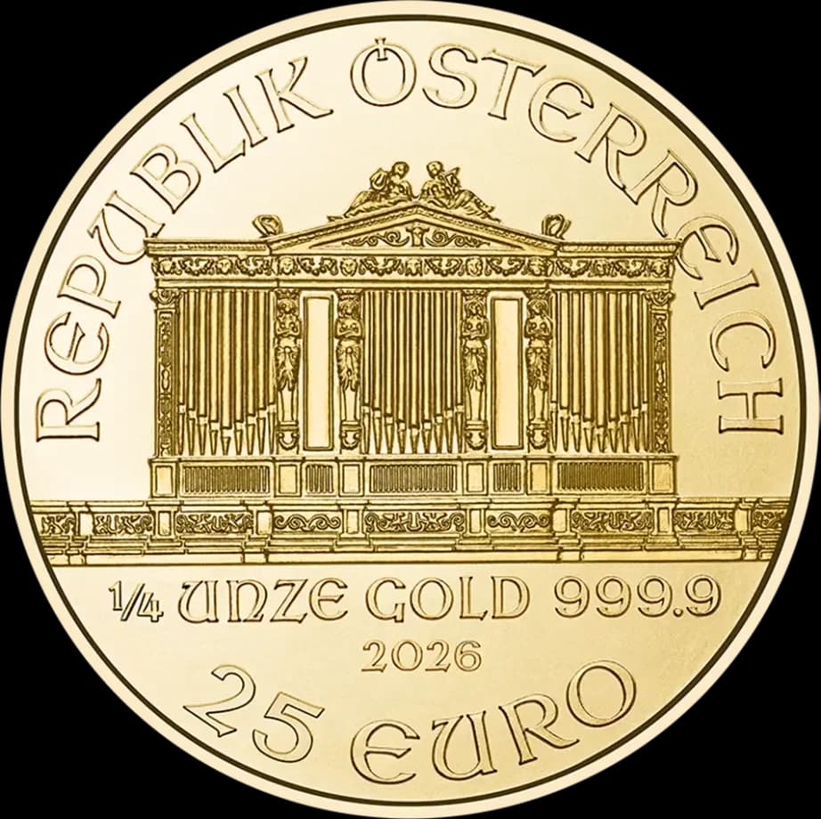 1/4 oz Vienna Philharmonic kuldmünt | 2025 — obverse