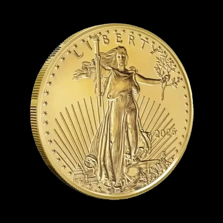 1/2 oz American Gold Eagle kuldmünt | 2026 — obverse and edge
