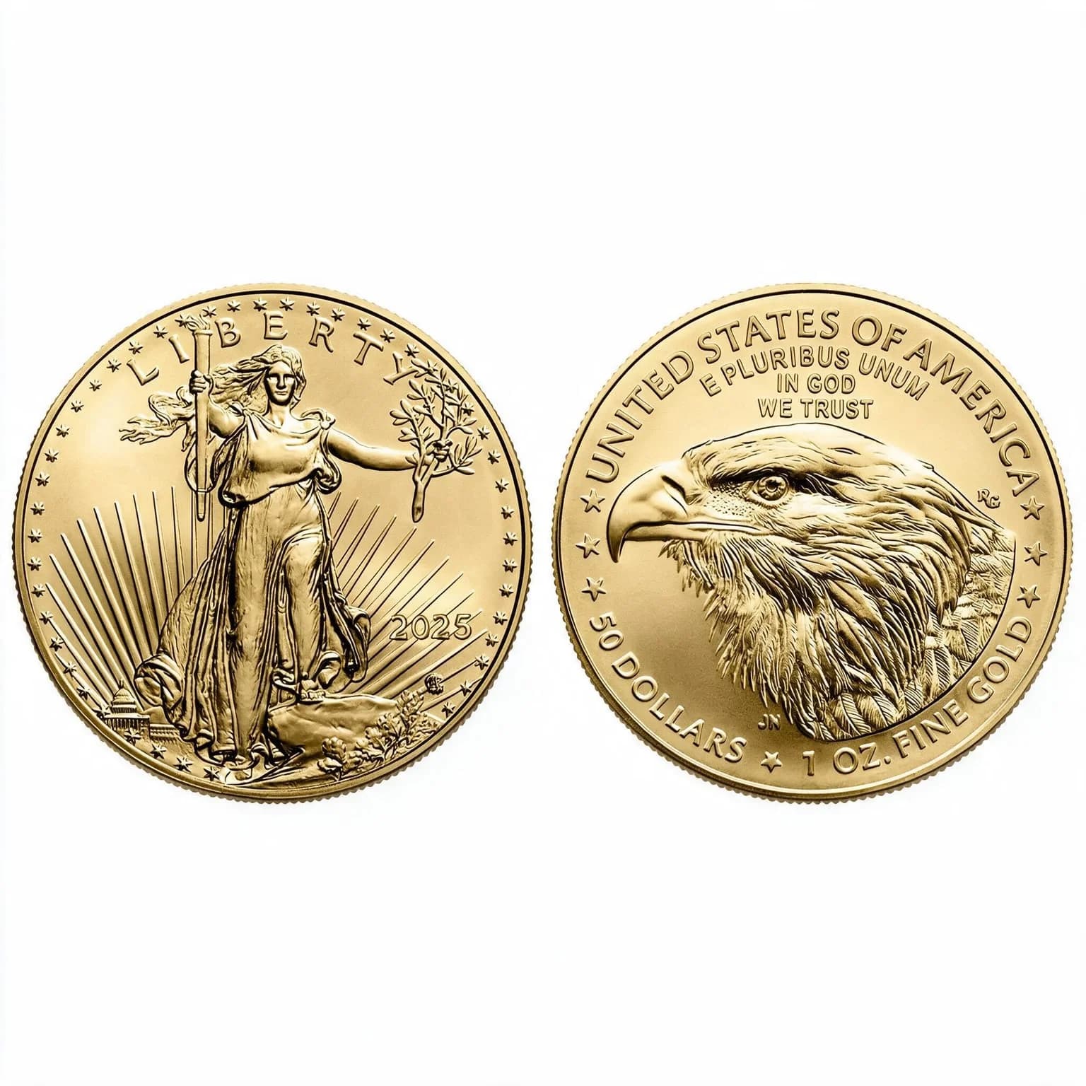 1 oz American Eagle Gold Coin | 2025 — both sides