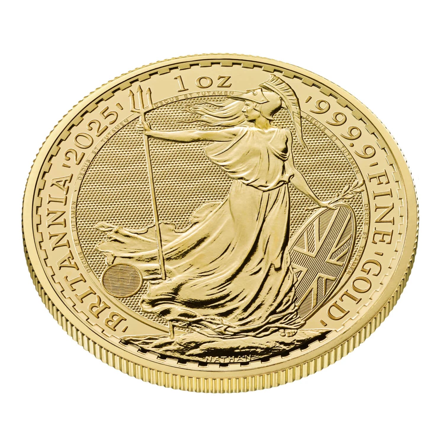 1 oz Золотая монета Britannia | 2025 — реверс и гурт